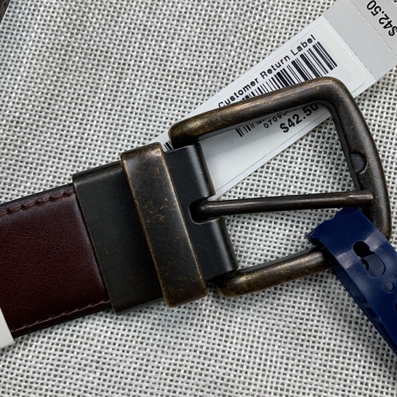 CLUBROOM Mens Brown Polyurethane Casual Belt S - Picture 2 of 7